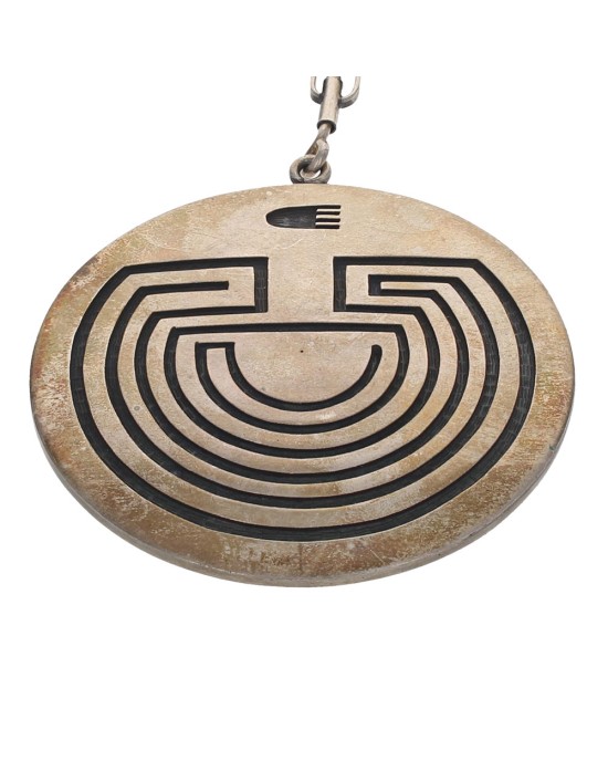 Hopi Sterling Silver Man in the Maze Reversible Necklace